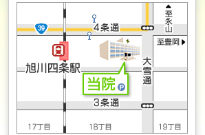 旭川市4条18丁目周辺地図　詳しい地図はこちらをクリック！